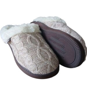 Muk Luks Suzanne Clog Cozy Slippers, Sz XL [11-12], Fairy Dust / Ivory